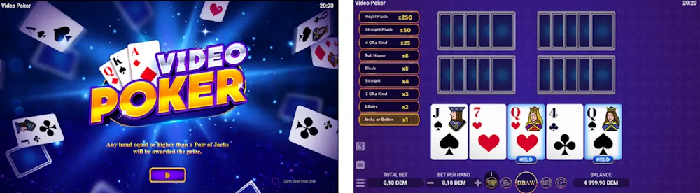 Video Poker Gameplay Screenshot